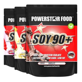 SOY 90 + - Soja Protein Isolat Shake - Vegan - 3 x 1000g Pulver