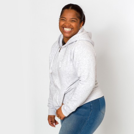 ZIP HOODIE GIRL - grau