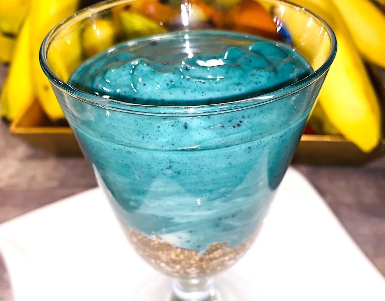 Rezept: Diät Protein-Chiapudding mit Spirulina und Carnitin