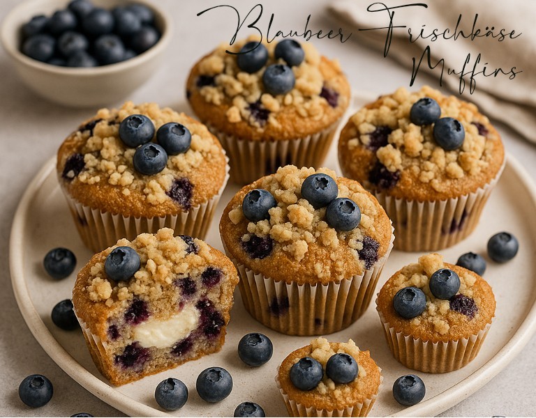 Rezept des Monats Juni 2025 - Blaubeer Frischkäse Muffins